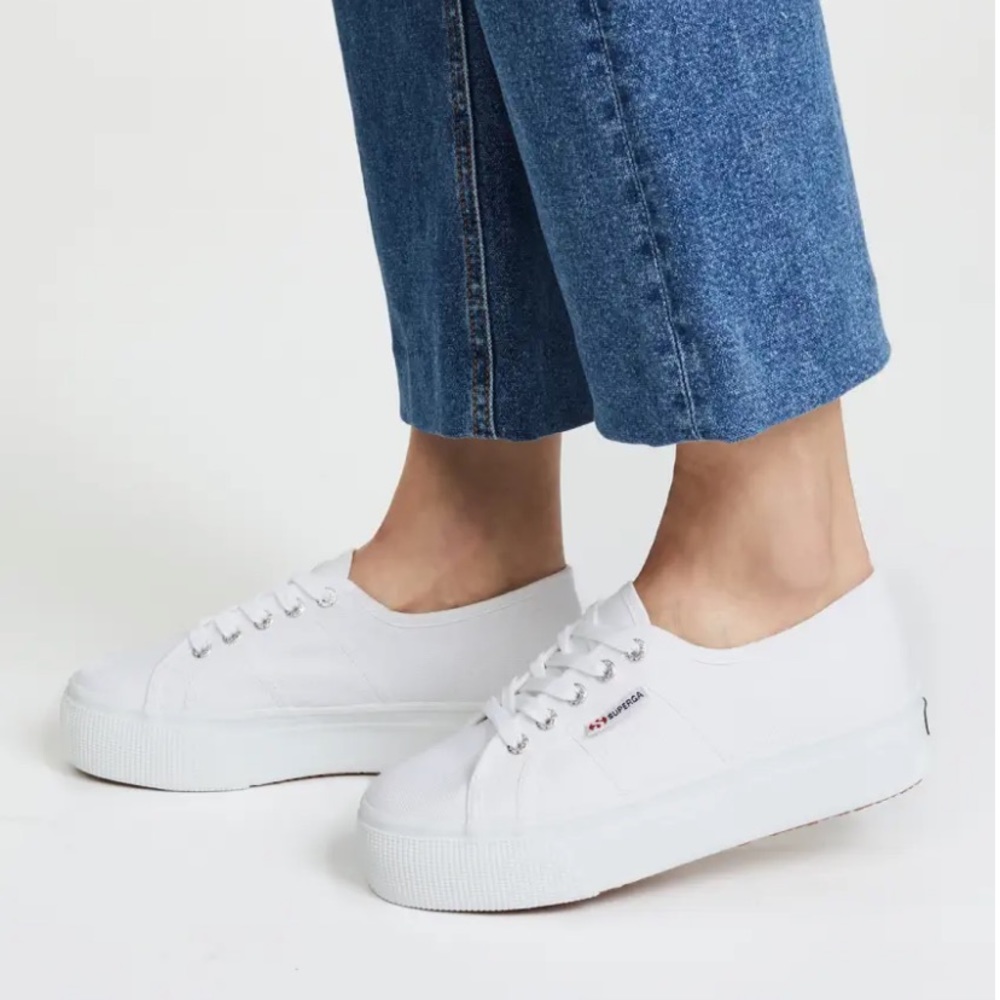 NIB Superga White Platform Canvas Size 7.5